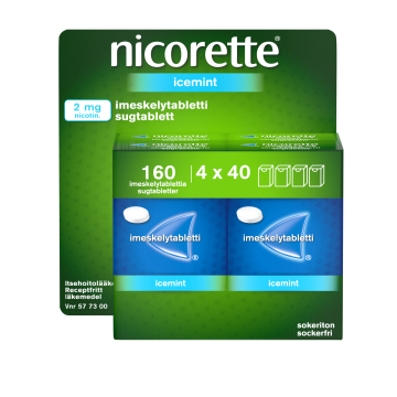 NICORETTE ICEMINT imeskelytabletti, puristettu 2 mg 4x40 160 kpl