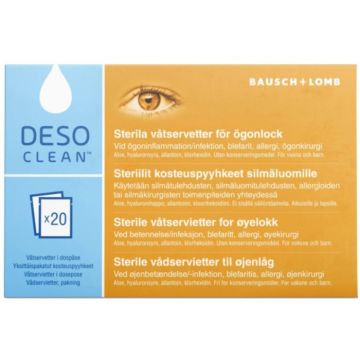Desoclean silmien puhdistuspyyhkeet 20 kpl