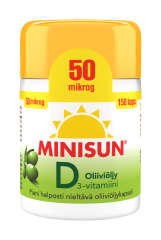 Minisun D-vitamiini Oliiviöljy 50 mikrog 150 KPL
