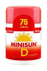 Minisun D-vitamiini 75 mikrog 200 tabl