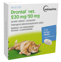 Drontal vet. tabletti, kalvopäällysteinen 230 mg / 20 mg 2